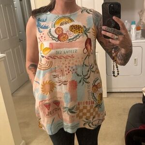 Colorful Graphic Women's Top with pockets